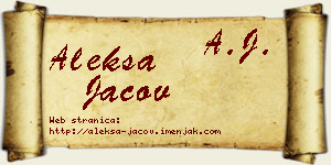 Aleksa Jačov vizit kartica